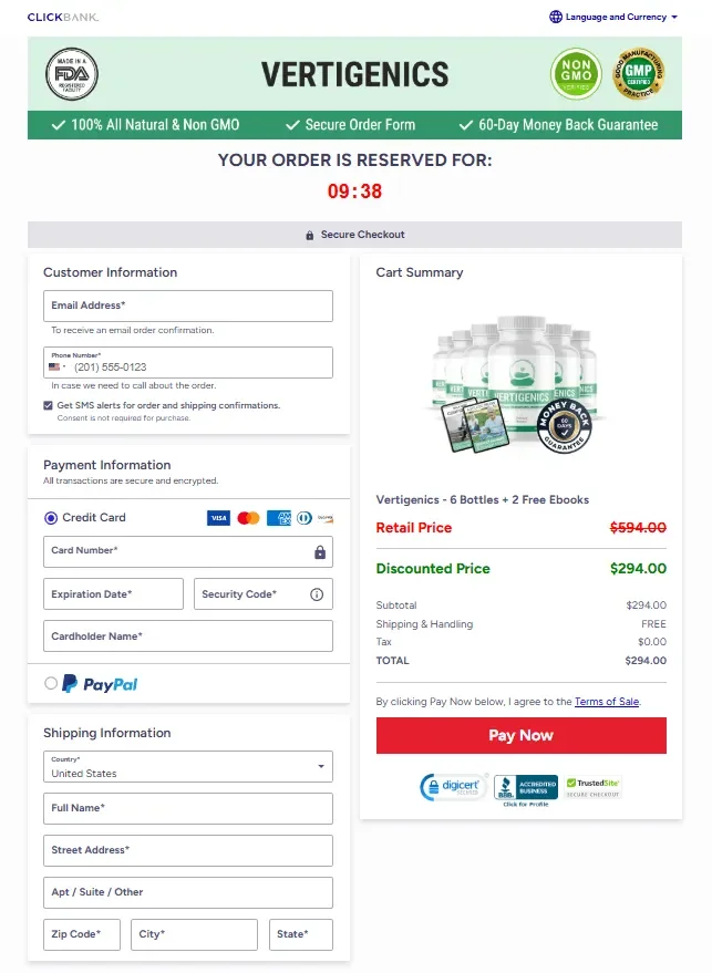 Vertigenics buy now button 